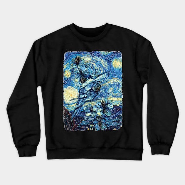 The Beauty of a sparrow Van Gogh Style Crewneck Sweatshirt by todos